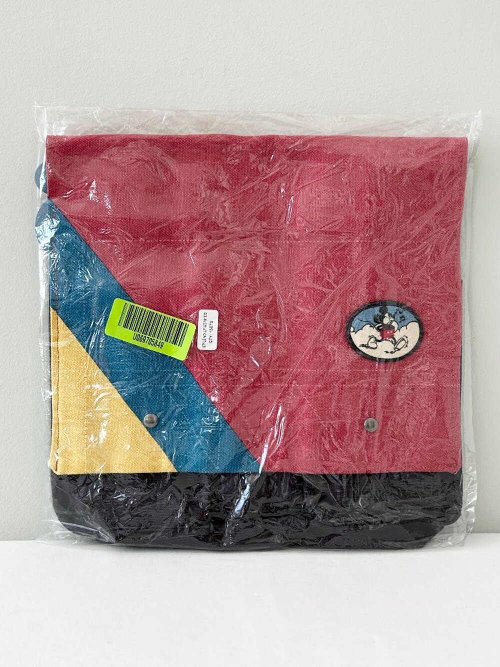 Disney x Junk Food Mickey Mouse Messenger Book Bag Retro Canvas Color Block NWT